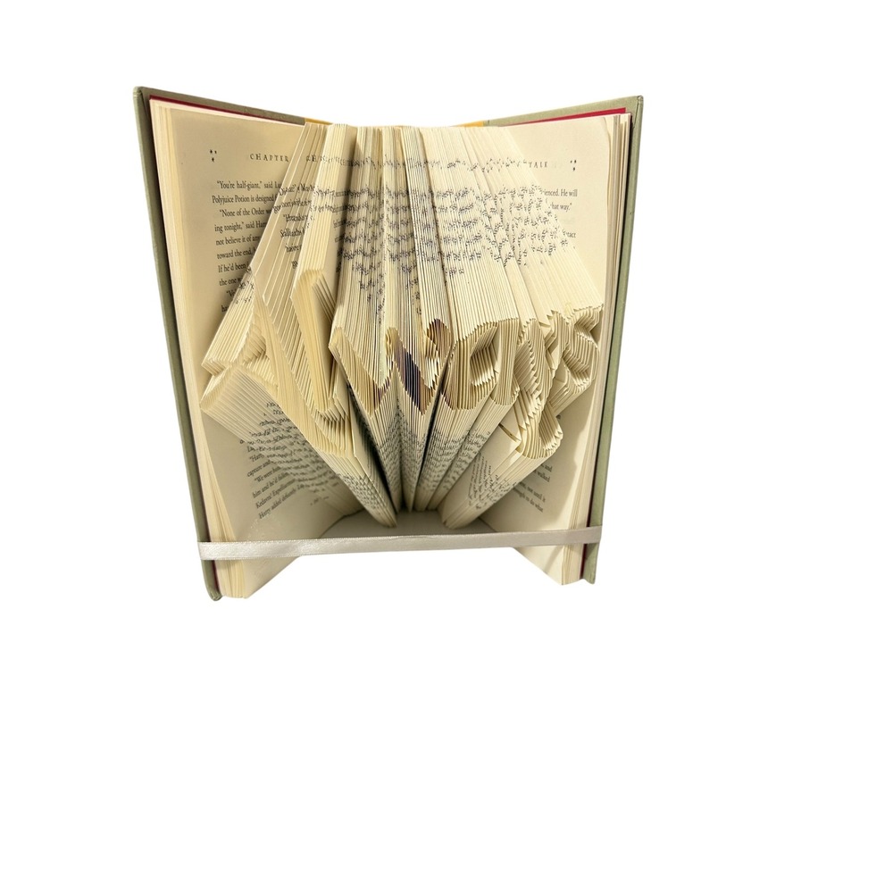 Harry Potter Book Art Folded Always Deathly Hallows Yellow Decor
